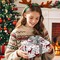 Reversible Christmas Wrapping Paper Roll - Mini Roll - 17 Inch x 33 Feet - Red White Reindeer and Snowflake Wrapping Paper for Christmas, Holiday, Party
